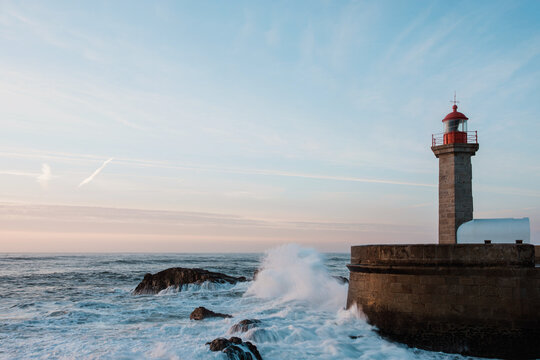 Sunset at Farolim de Felgueiras in Oporto Portugal