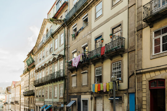 Portuguese buildings street in Oporto