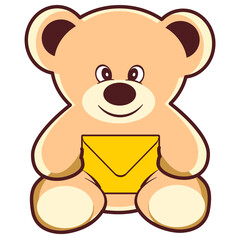 Obraz premium Cute teddy bear illustrated