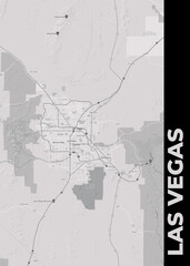 Poster Las Vegas - Nevada map. Road map. Illustration of Las Vegas - Nevada streets. Transportation network. Printable poster format.