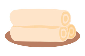 towels rolls on wooden