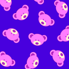 cute teddy bear faces pattern