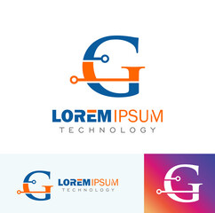 technology monogram logo initial letter g