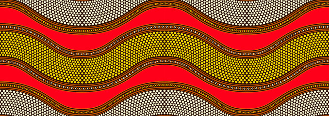 curve and circle point seamless pattern, africa textile art, fashion background artwork for print, vector file eps10. © kirkchai