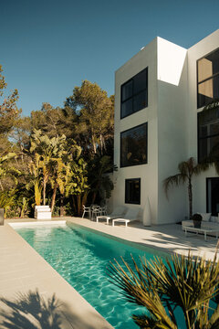 Swimming pool in a modern house