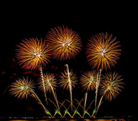 Obraz premium Firework Festival at Pattaya City in Thailand that established every year at the end on the month of November during 26