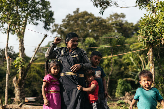 Portrait of a native family from Panama