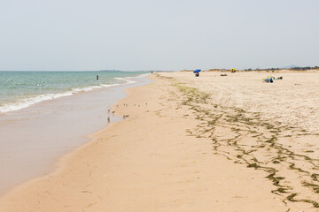 Fototapeta na wymiar Beach and sea, Cacela Velha beach, Ria Formosa Natural Park, Algarve, Portugal