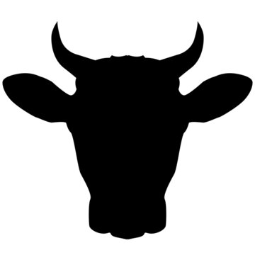 cow head icon on white background. bull sign. ox head symbol. flat style.