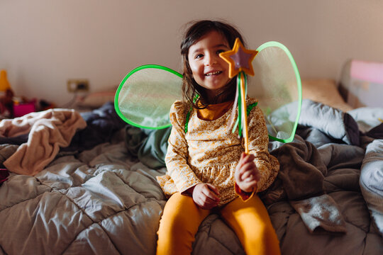 Happy Girl disguised as a fairy