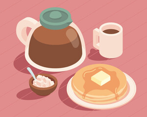 coffee pancakes breakfast