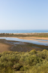 View of the sea coast, Ria Formosa natural park, Algarve