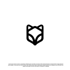 Fox face logo design in outline or linear style