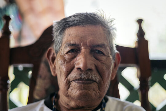 Portrait Of An Old Man Resting At Home