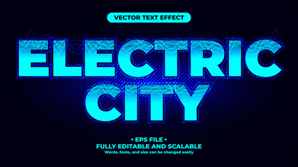 Electric City Neon 3D Text Effect