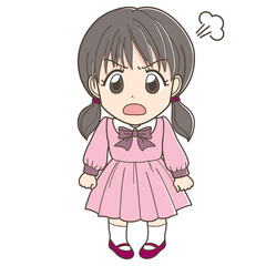怒っているワンピースの女の子