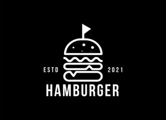 Burger Vintage Style Logo for fast food restaurant