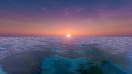 Sunset over the ocean 