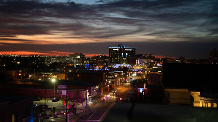 Fototapeta na wymiar Sunset Over City