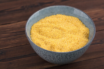 a bowl of millet on table