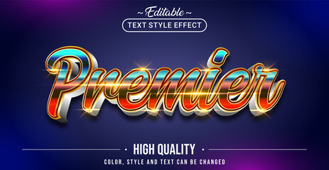 Editable text style effect - Premier text style theme. - obrazy, fototapety, plakaty