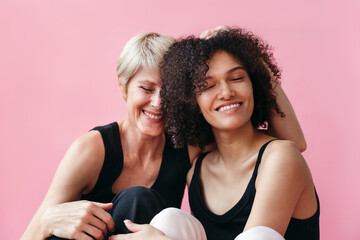 Friends females of different ages and races.