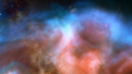 Nebula in space, science fiction wallpaper, stars and galaxy, 3d illustration	
