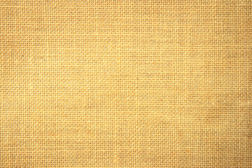 Fototapeta na wymiar Jute hessian sackcloth burlap canvas woven texture background pattern in light beige cream brown color blank decoration.
