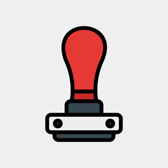 Stamp icon in filled line style, use for website mobile app presentation