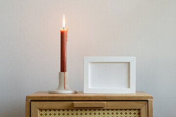 Candle and picture frame