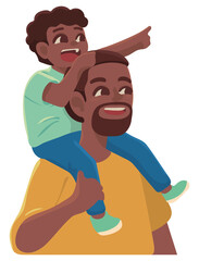 afro american dad and son
