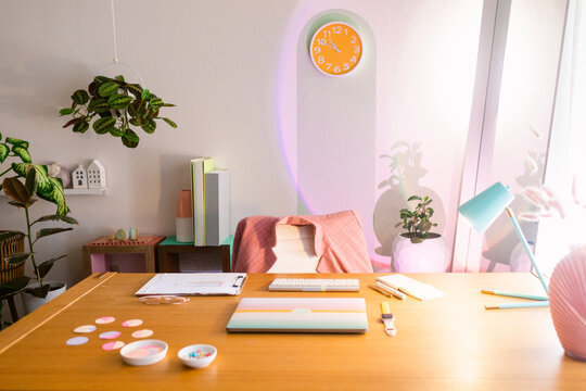 Futuristic businesswoman workspace
