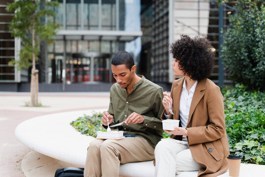 Business People Eating Outdoors