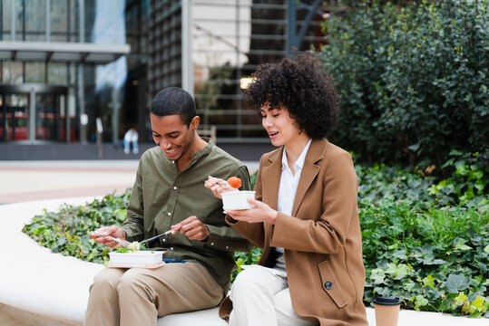 Business People Eating Outdoors