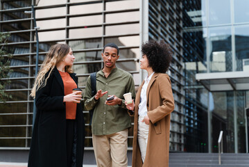 Business Colleagues Talking On The Street