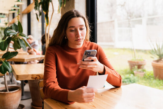 Customers Scanning Menu QR Code On Cell Phone
