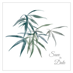Fototapeta premium Watercolor painted bamboo