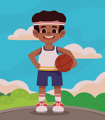 boy playing with basketball ball