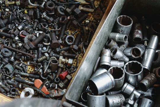 Steel parts in the box.