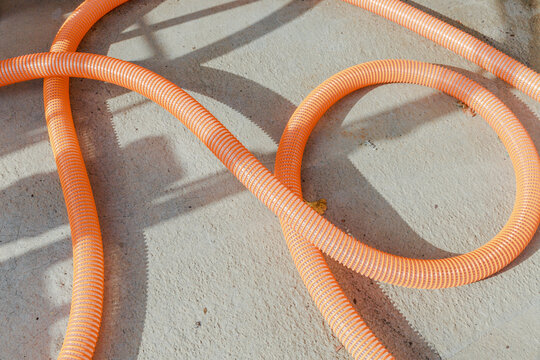 Orange hose close-up.