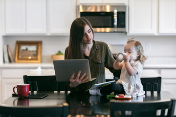 Mother Tries To Work WIth Children Around