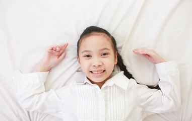 Little Asian on white background