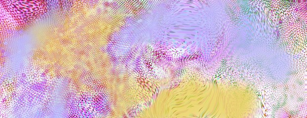Abstract Screen Holographic gradient blended unique pattern enhanced half tone, digital soft noise and grain textures for trending Lo-Fi background one of kind art in pastel and spring rainbow colors