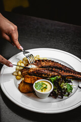 fish in a pan