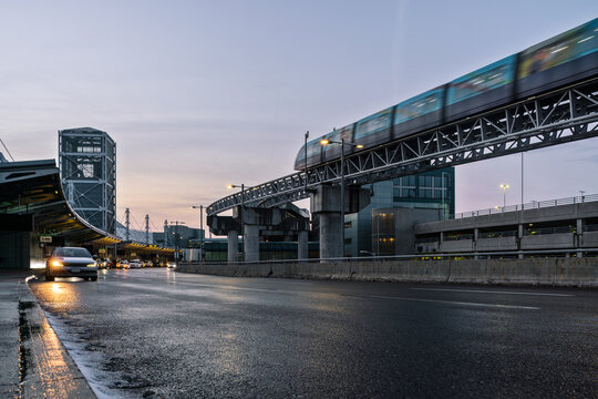 Toronto Airport-Terminal 1 in sunset