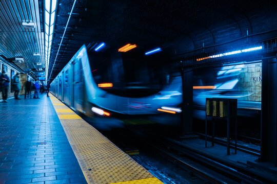 motion blur subway train
