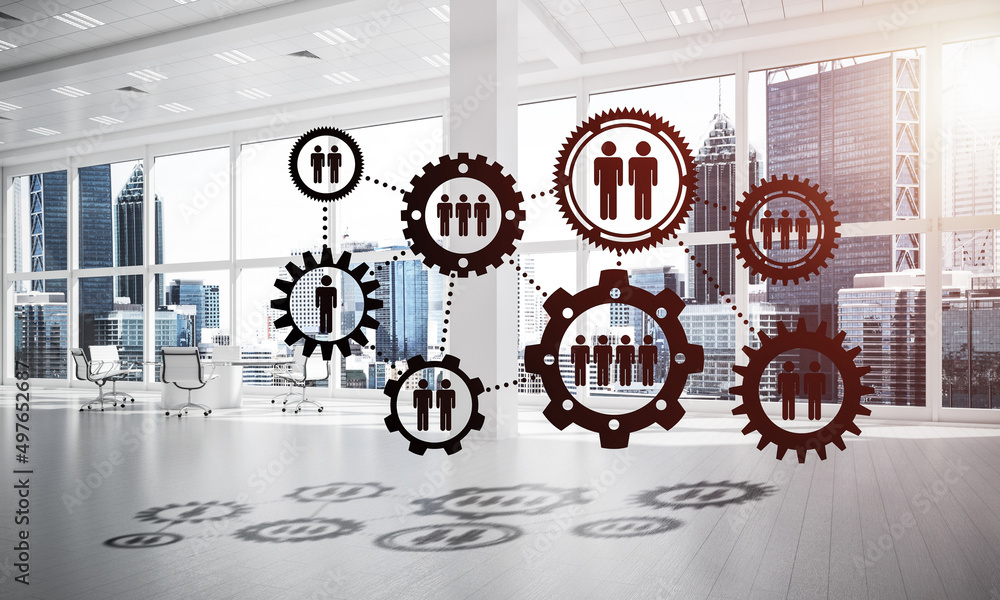 Poster networking and wireless connection as concept for effective modern business