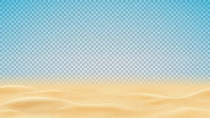 Foto op Plexiglas Realistic texture of beach or desert sand. Vector illustration with ocean, river, desert or sea sand isolated on checkered background. 3d vector illustration. © Yaran