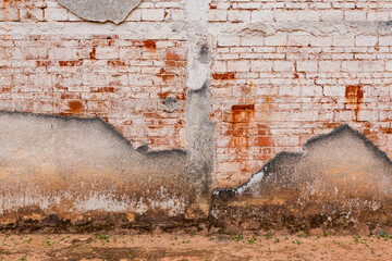 Wall with old red bricks 