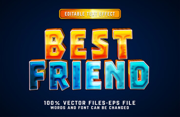 best friend cartoon text effect premium vectors